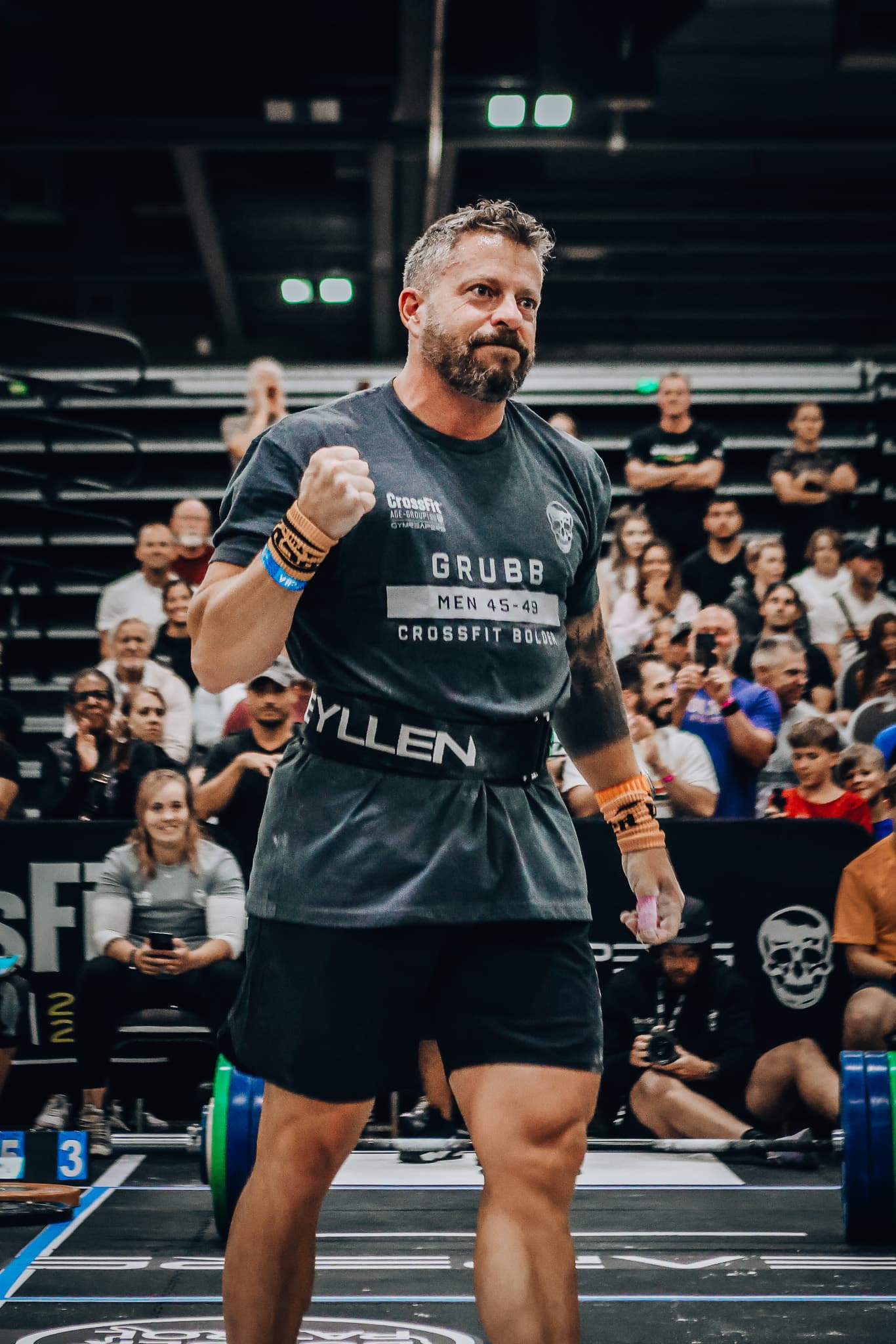 Jason Grubb fist pump at CrossFit Games